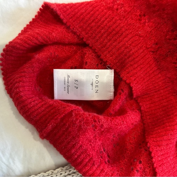 Doen Monica Sweater ~ Cherry Red - Picture 6 of 7